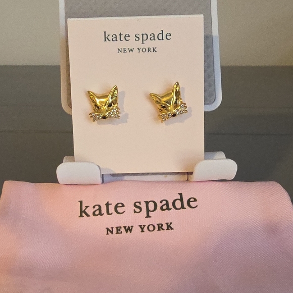KATE SPADE NEW YORK "So Foxxy" Stud Earrings and Dust Bag - Picture 3 of 6